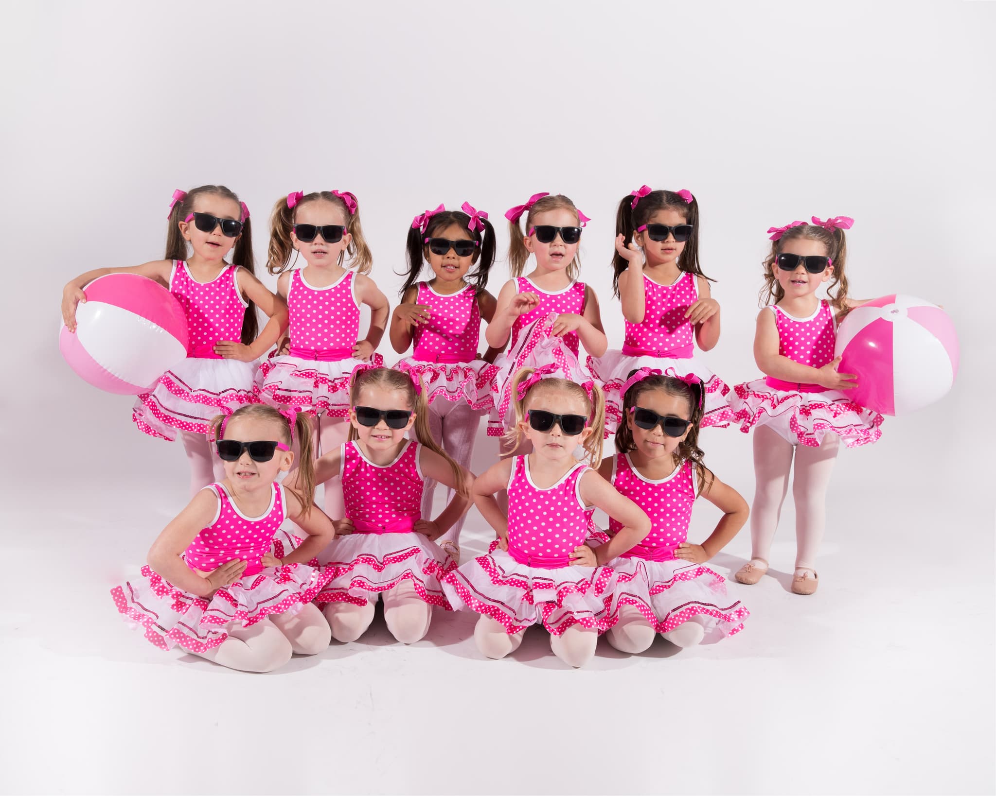 Summer Dance Classes at Bella Ballet - Young dancers in pink tutus with sunglasses